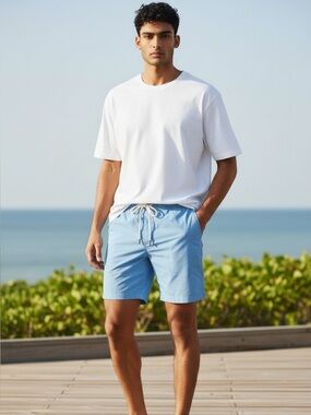 Men’s Faherty Brand All Day Shorts 7” | 38 | Light Blue | Golf | Beach | Casual